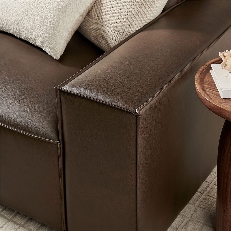 Restore 3-Piece Vegan Leather Modular Sofa Set in Espresso