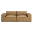 Restore 2-Piece Vegan Leather Modular Loveseat in Toast
