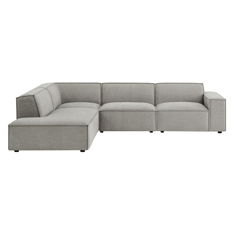 Restore 4-Piece Performance Fabric Upholstered Modular L-Shaped Sofa