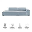 Restore 2-Piece Performance Fabric Upholstered Modular Loveseat in Sky