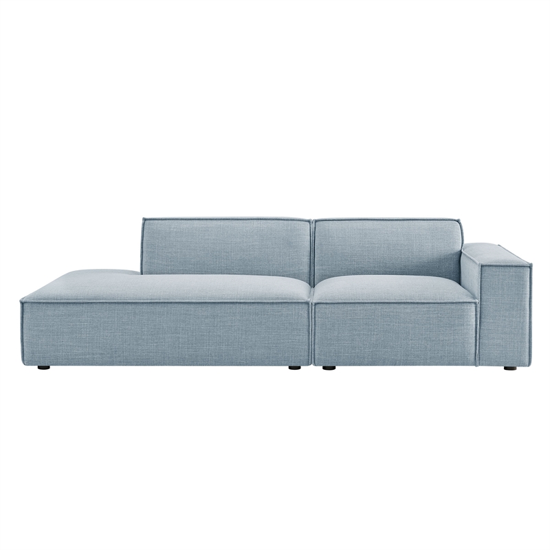 Restore 2-Piece Performance Fabric Upholstered Modular Loveseat in Sky