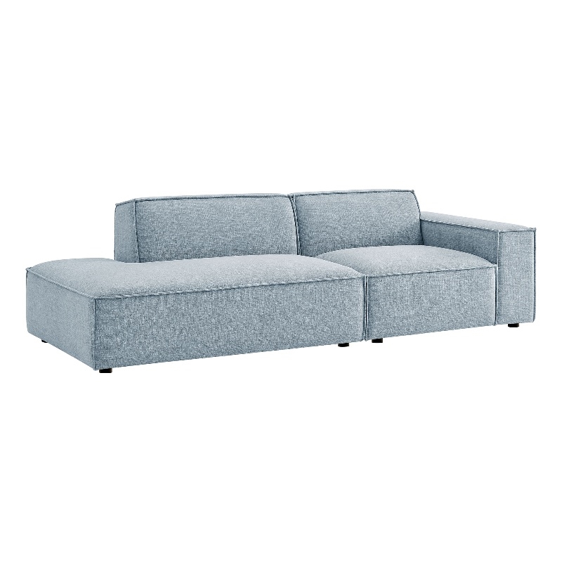 Restore 2-Piece Performance Fabric Upholstered Modular Loveseat in Sky
