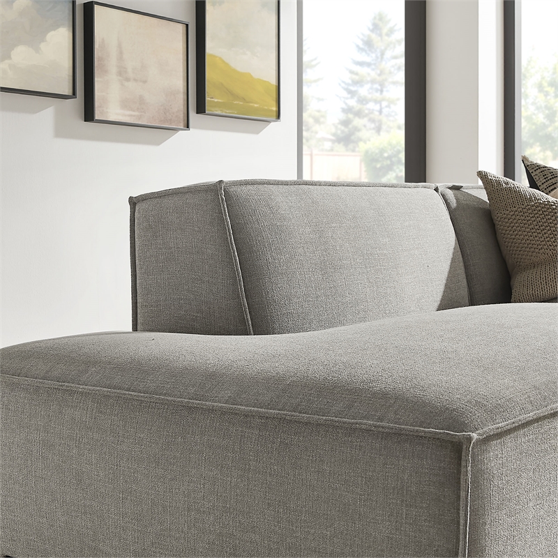 Restore 2-Piece Performance Fabric Upholstered Modular Loveseat in Pewter