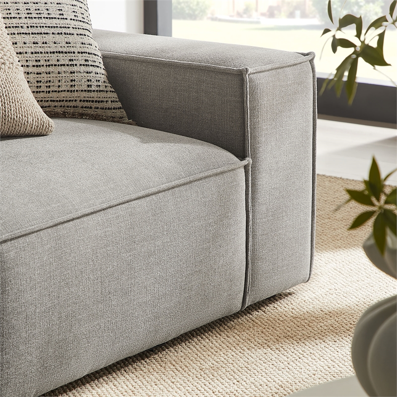 Restore 2-Piece Performance Fabric Upholstered Modular Loveseat in Pewter