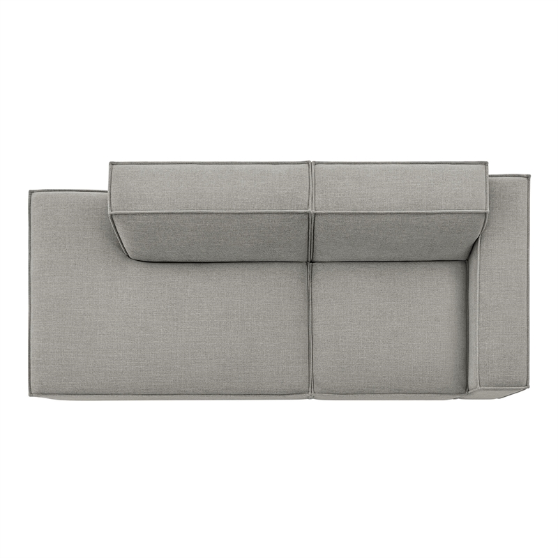 Restore 2-Piece Performance Fabric Upholstered Modular Loveseat in Pewter
