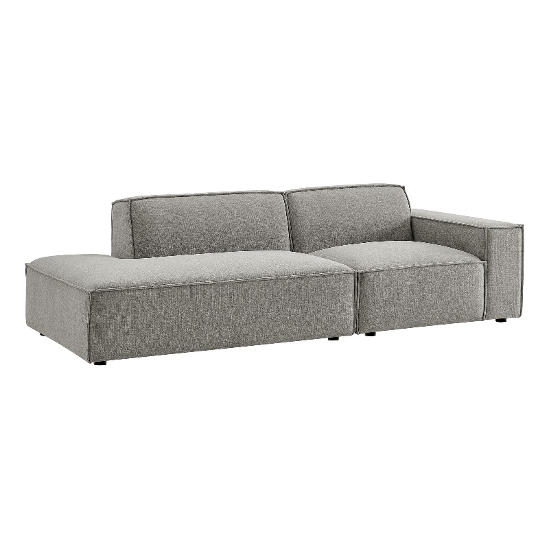 Restore 2-Piece Performance Fabric Upholstered Modular Loveseat in Pewter