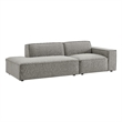 Restore 2-Piece Performance Fabric Upholstered Modular Loveseat in Pewter
