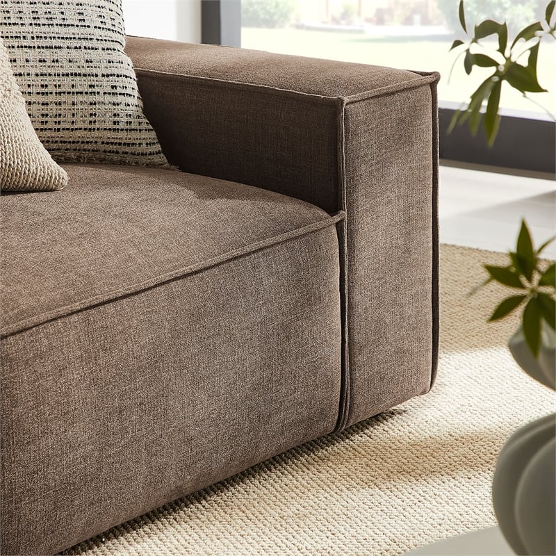 Restore 2-Piece Performance Fabric Upholstered Modular Loveseat in Mocha