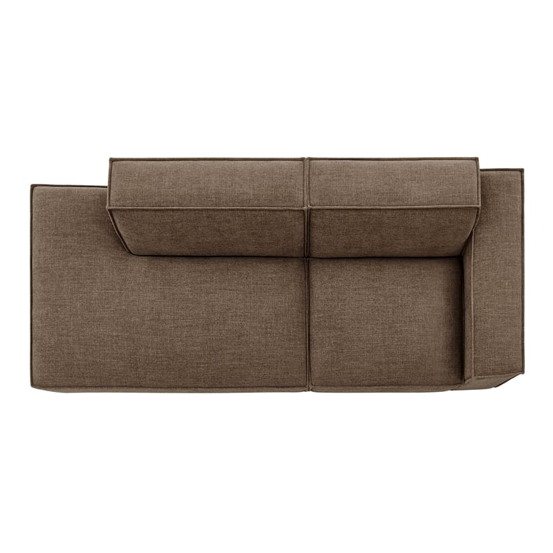 Restore 2-Piece Performance Fabric Upholstered Modular Loveseat in Mocha