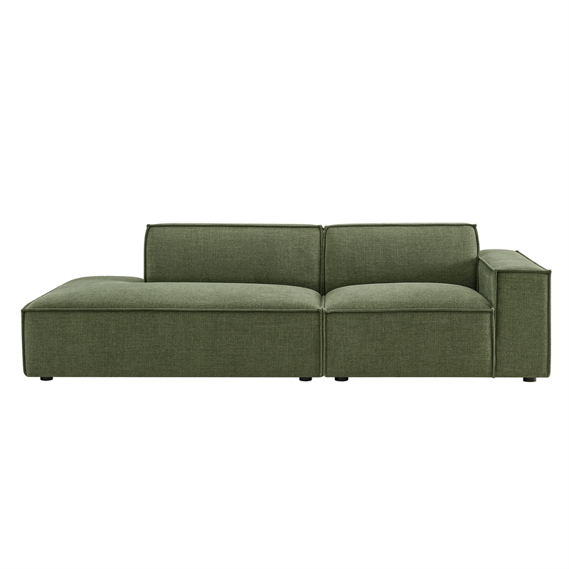 Restore 2-Piece Performance Fabric Upholstered Modular Loveseat in Foliage