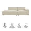 Restore 2-Piece Performance Fabric Upholstered Modular Loveseat in Ecru