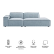Restore 2-Piece Performance Fabric Upholstered Modular Loveseat in Sky