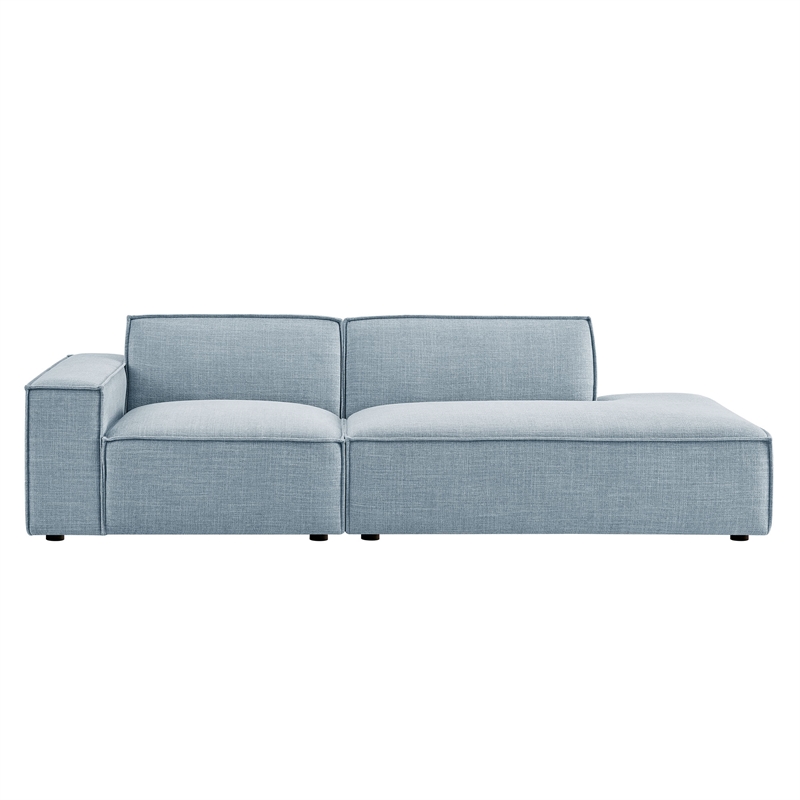 Restore 2-Piece Performance Fabric Upholstered Modular Loveseat in Sky