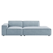 Restore 2-Piece Performance Fabric Upholstered Modular Loveseat in Sky