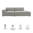 Restore 2-Piece Performance Fabric Upholstered Modular Loveseat in Pewter