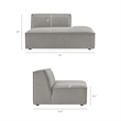 Restore 2-Piece Performance Fabric Upholstered Modular Loveseat in Pewter