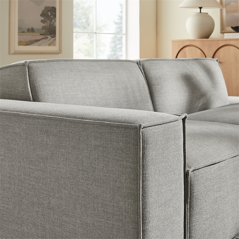 Restore 2-Piece Performance Fabric Upholstered Modular Loveseat in Pewter