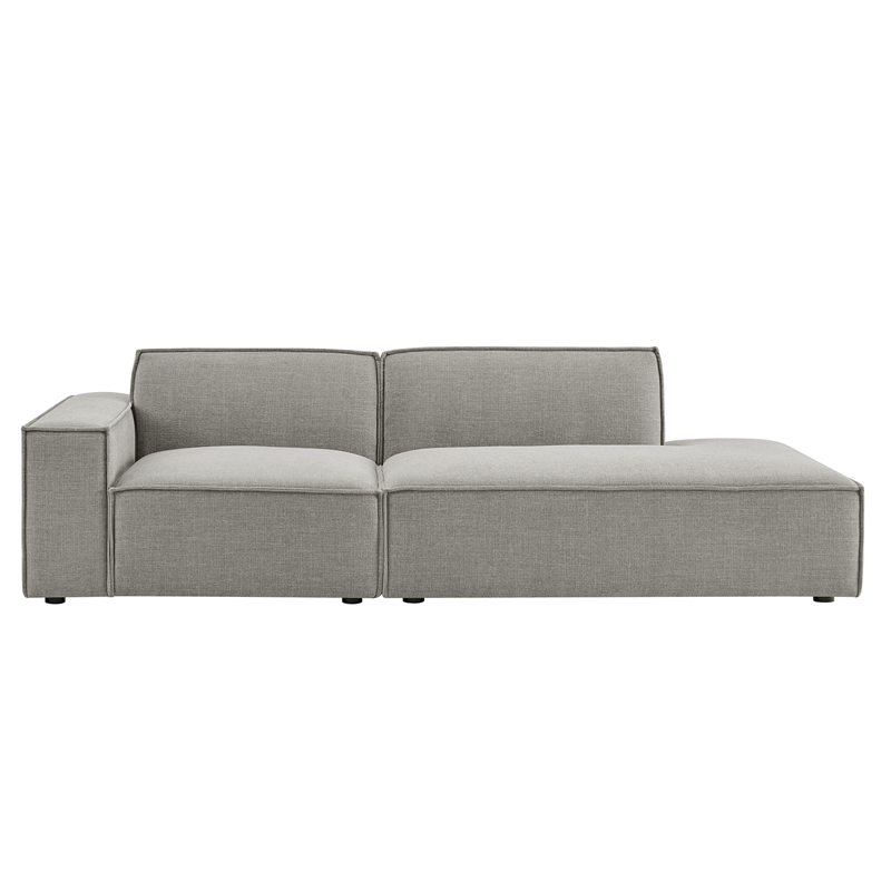 Restore 2-Piece Performance Fabric Upholstered Modular Loveseat in Pewter