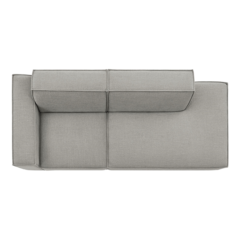 Restore 2-Piece Performance Fabric Upholstered Modular Loveseat in Pewter