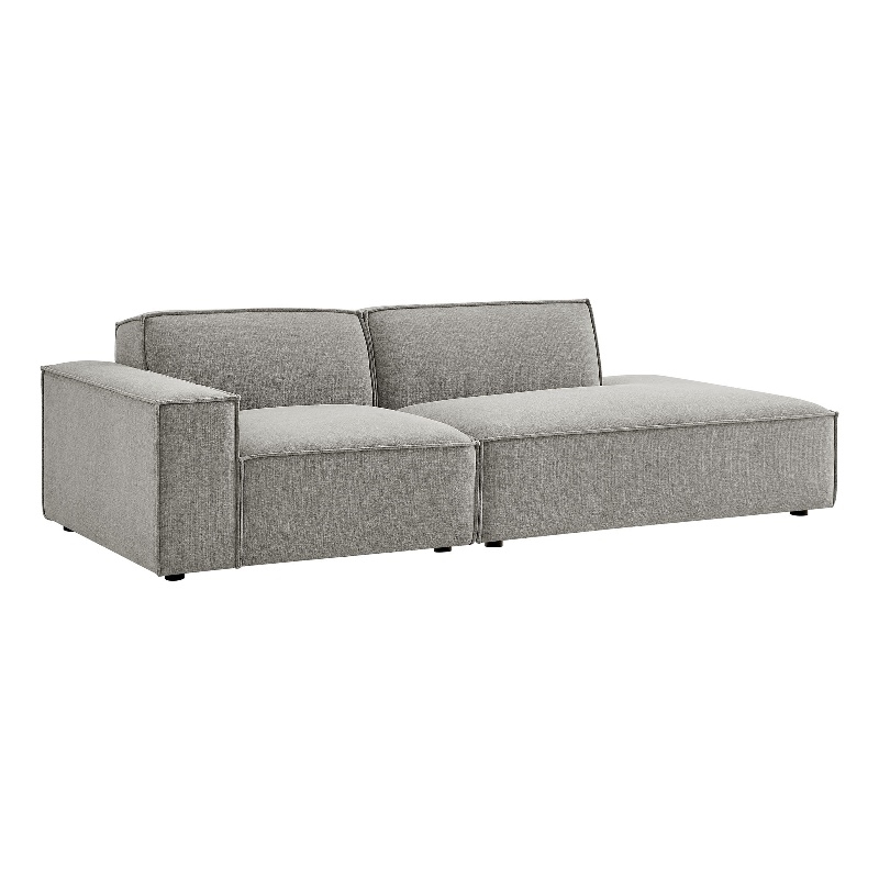Restore 2-Piece Performance Fabric Upholstered Modular Loveseat in Pewter