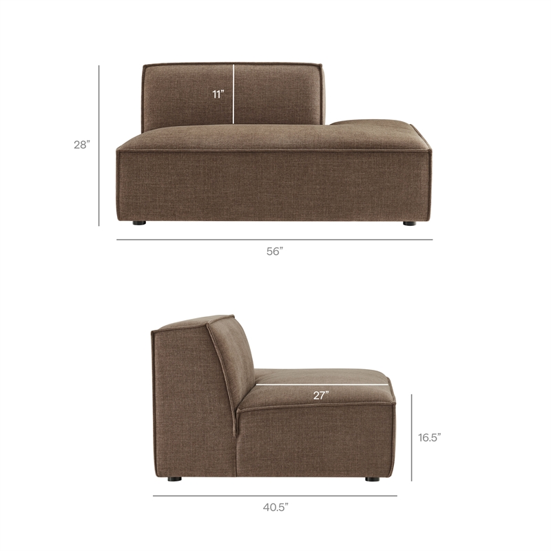 Restore 2-Piece Performance Fabric Upholstered Modular Loveseat in Mocha