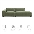 Restore 2-Piece Performance Fabric Upholstered Modular Loveseat in Foliage