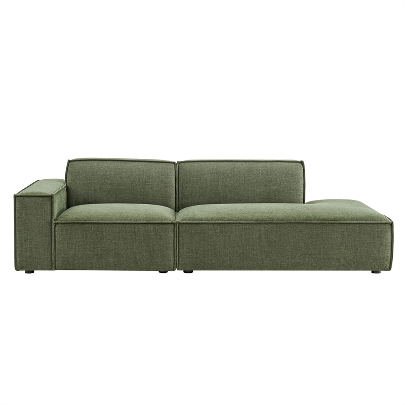Restore 2-Piece Performance Fabric Upholstered Modular Loveseat in Foliage