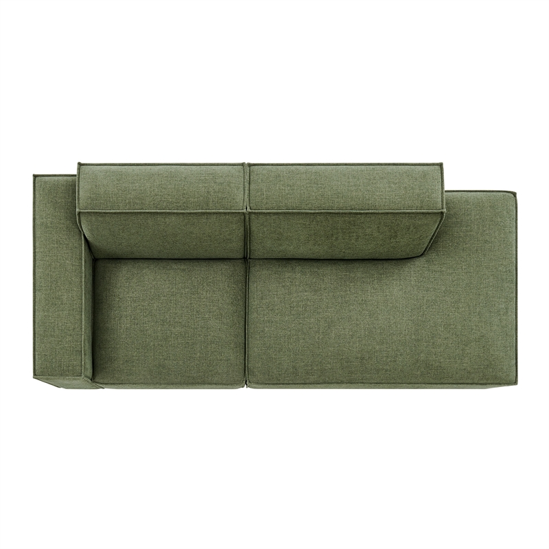 Restore 2-Piece Performance Fabric Upholstered Modular Loveseat in Foliage