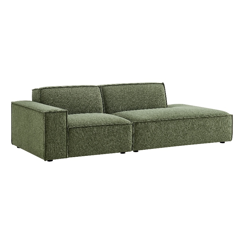 Restore 2-Piece Performance Fabric Upholstered Modular Loveseat in Foliage
