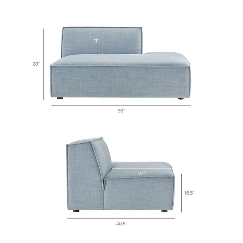 Restore 2-Piece Performance Fabric Upholstered Modular Loveseat in Sky