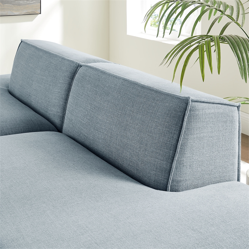 Restore 2-Piece Performance Fabric Upholstered Modular Loveseat in Sky
