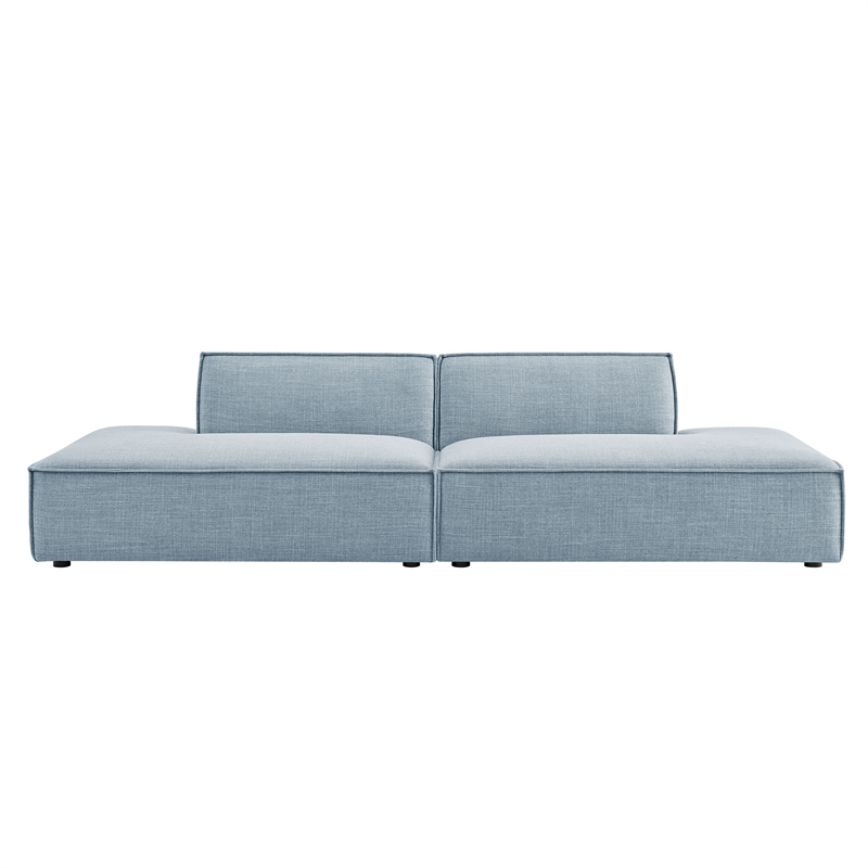 Restore 2-Piece Performance Fabric Upholstered Modular Loveseat in Sky