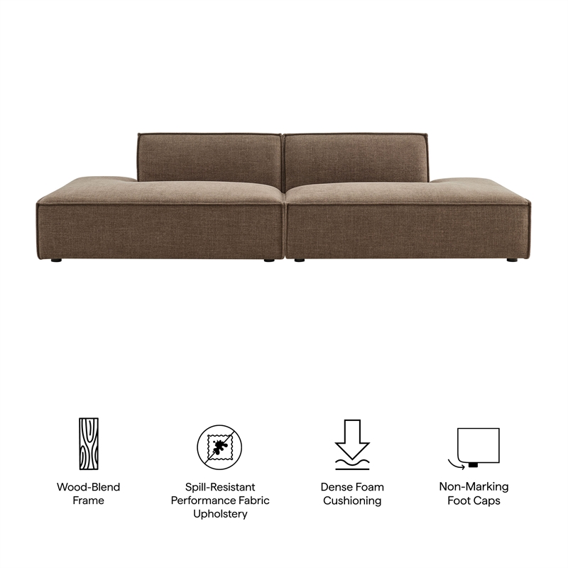 Restore 2-Piece Performance Fabric Upholstered Modular Loveseat in Mocha