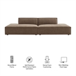 Restore 2-Piece Performance Fabric Upholstered Modular Loveseat in Mocha