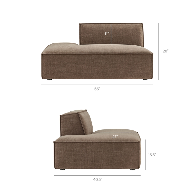 Restore 2-Piece Performance Fabric Upholstered Modular Loveseat in Mocha