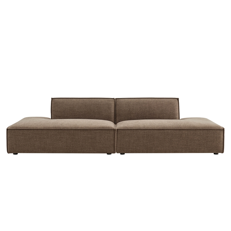 Restore 2-Piece Performance Fabric Upholstered Modular Loveseat in Mocha