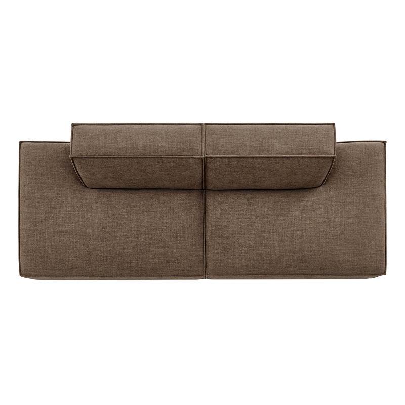 Restore 2-Piece Performance Fabric Upholstered Modular Loveseat in Mocha