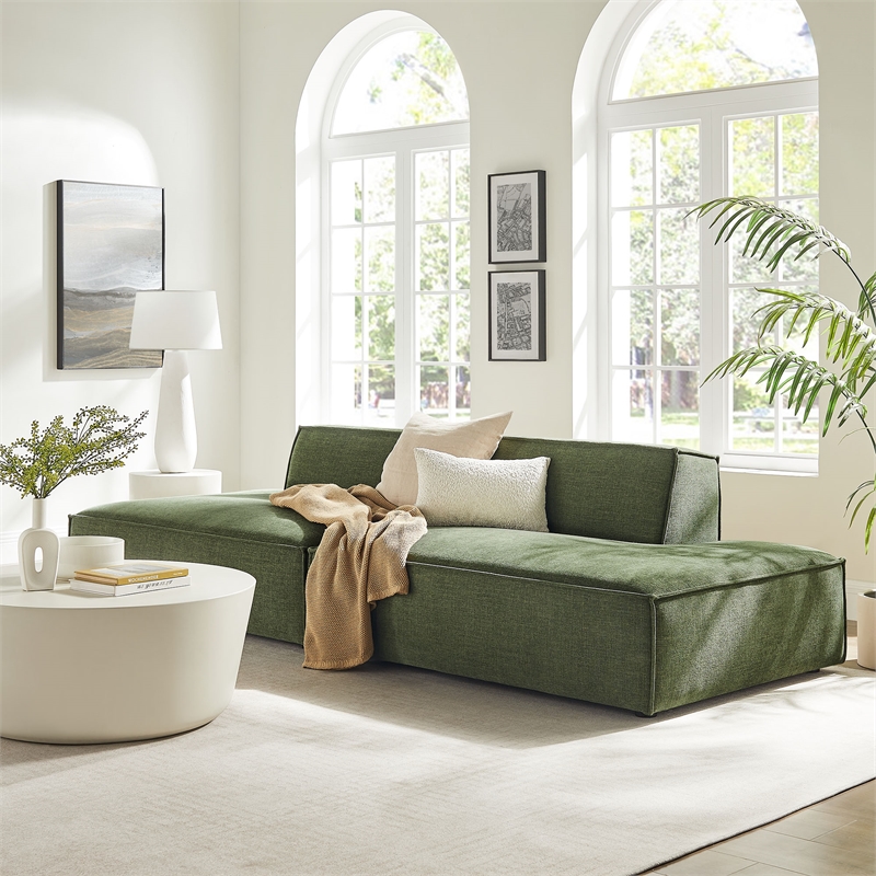 Restore 2-Piece Performance Fabric Upholstered Modular Loveseat in Foliage
