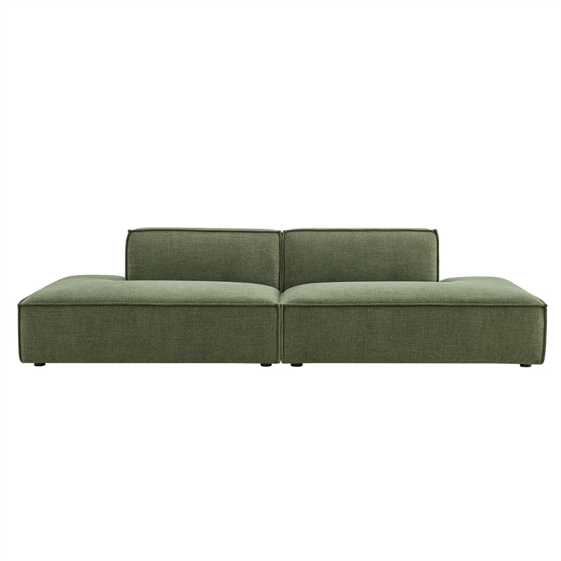 Restore 2-Piece Performance Fabric Upholstered Modular Loveseat in Foliage