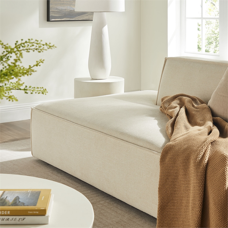 Restore 2-Piece Performance Fabric Upholstered Modular Loveseat in Ecru