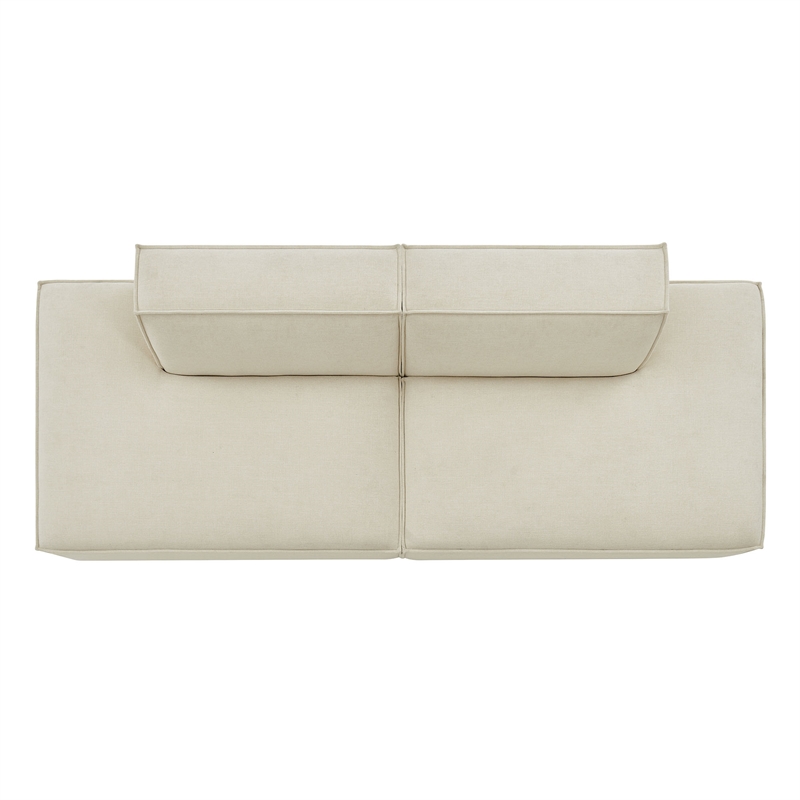 Restore 2-Piece Performance Fabric Upholstered Modular Loveseat in Ecru
