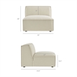 Restore 3-Piece Performance Fabric Upholstered Modular Sofa Set in Ecru