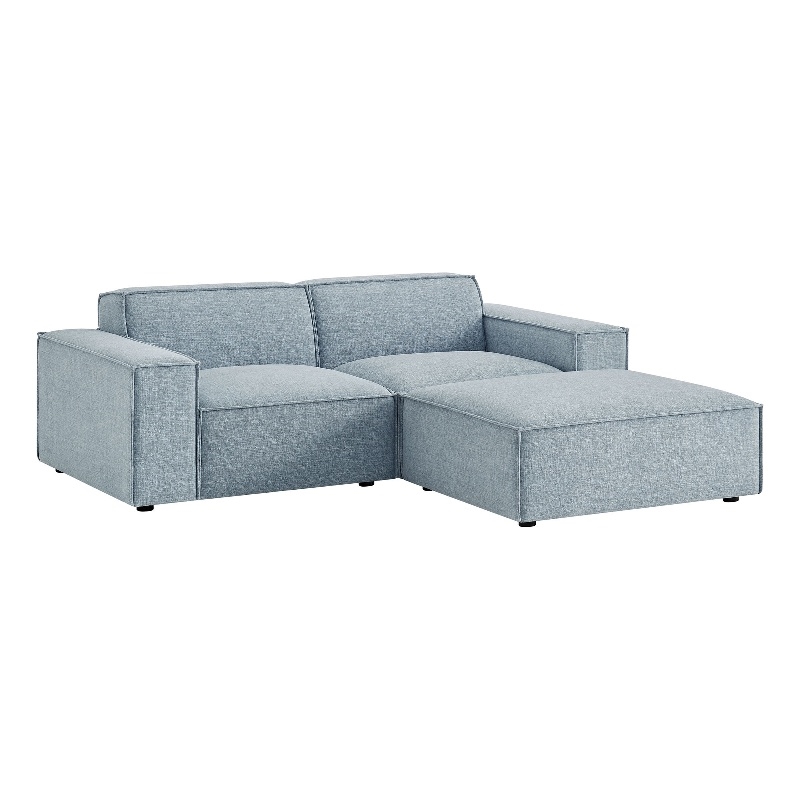 Restore 3-Piece Performance Fabric Upholstered Modular Loveseat with Ottoman