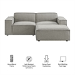 Restore 3-Piece Performance Fabric Upholstered Modular Loveseat with Ottoman