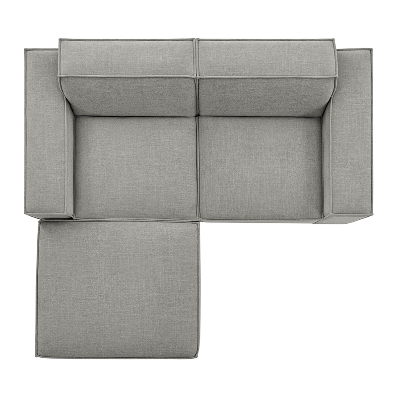 Restore 3-Piece Performance Fabric Upholstered Modular Loveseat with Ottoman