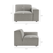 Restore 3-Piece Performance Fabric Upholstered Modular Loveseat with Ottoman