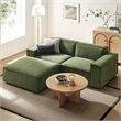 Restore 3-Piece Performance Fabric Upholstered Modular Loveseat with Ottoman