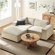Restore 3-Piece Performance Fabric Upholstered Modular Loveseat with Ottoman