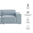 Restore 2-Piece Performance Fabric Upholstered Modular Loveseat in Sky Blue