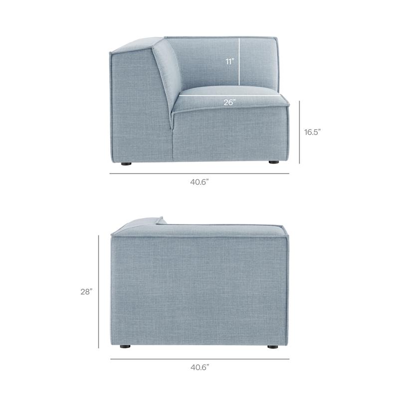 Restore 3-Piece Performance Fabric Upholstered Modular L-Shaped Sectional Sofa